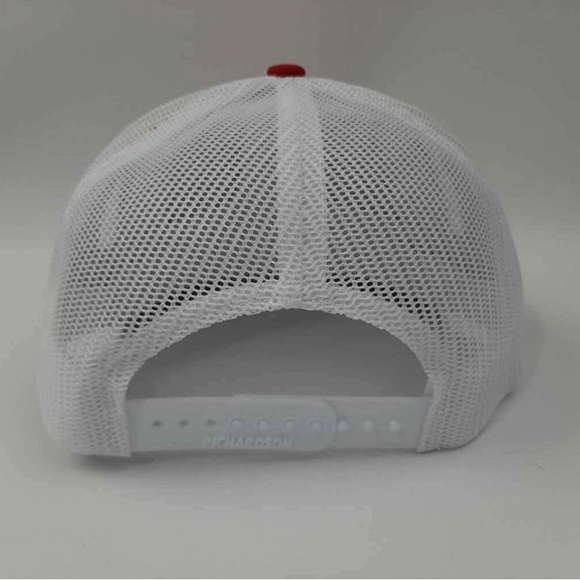 Richardson 112 High Quality Retro Red Man Chewing Red Trucker Hat Cap Vintage - Picture 4 of 4